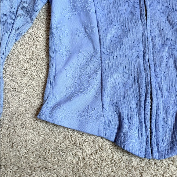 forever 21 purple lavender lace zip up corset long sleeve top - Picture 8 of 12